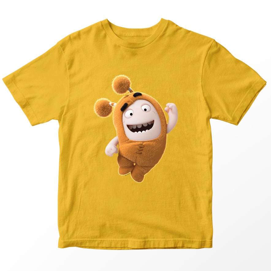Kaos Slick Oddbods Anak, Warna Kuning Gold Umur 1-10 Tahun