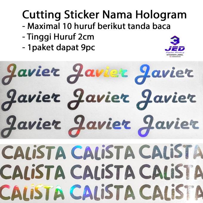 

(BISA COD) Cutting Sticker Nama Hologram BERGARANSI Kode 904
