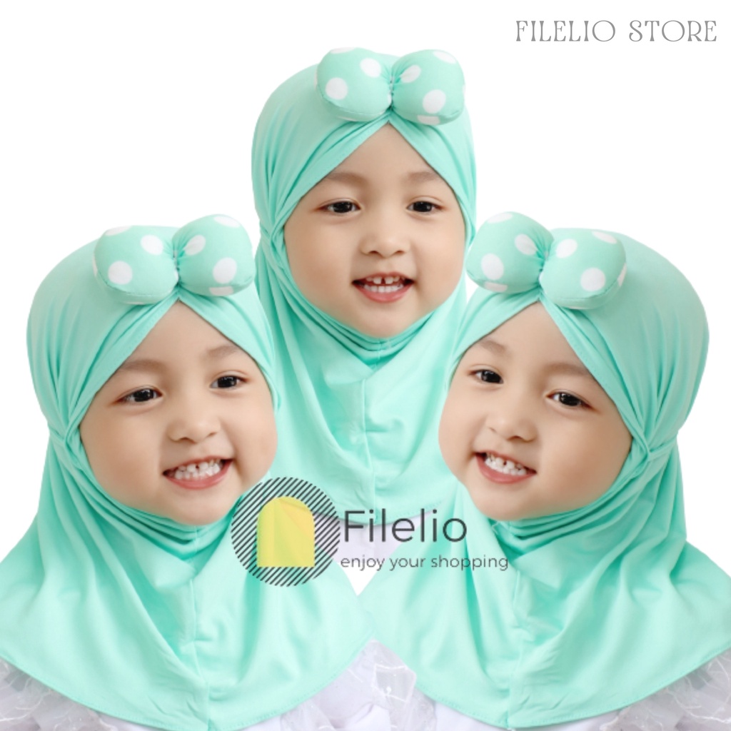 TERMURAH Hijab Anak Lucu Murah Minie Polkadot Kerudung Anak Perempuan Umur 0-3 Tahun Jilbab Jersey