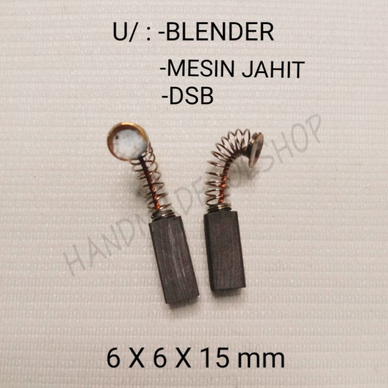 CARBON BRUSH BLENDER , MESIN JAHIT 6 X 6 X 15 BAHAN KUL ARANG RE