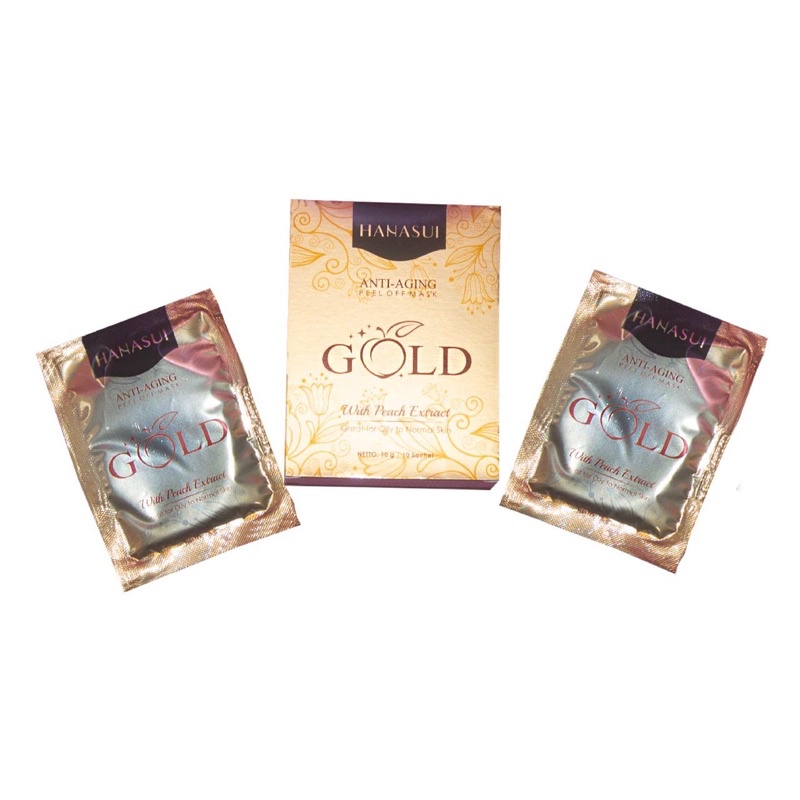 `ღ´ PHINKL `ღ´ ⓗⓐⓝⓐⓢⓤⓘ Hanasui masker gold emas per box isi 10 sachet premium peel off