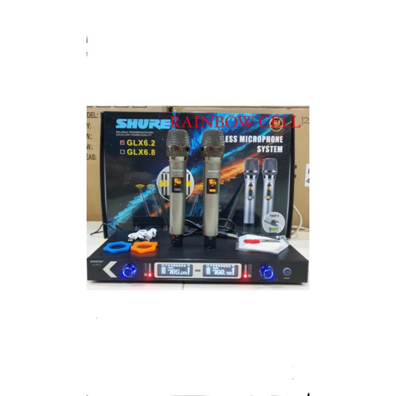 mic wireless SHURE GLX6,2 GLX6,2 multi channel bisa charger