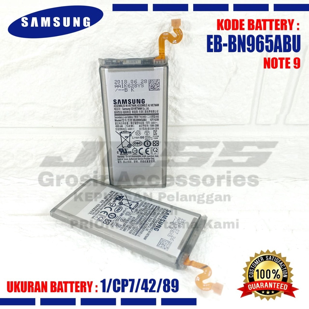 Baterai Battery Original SAMSUNG Galaxy NOTE 9 - Note9 - N9600 - N965 - N965F Kode Batre EB-BN965ABU