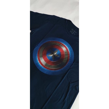 Kaos Pria Big Size Captain America Biru Baju Atasan Superhero Tshirt Jumbo XXXL Rhymes Import