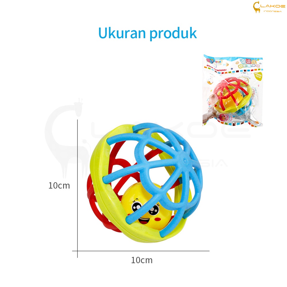 LAKOE Mainan Bayi/Bola Putar Rattle Teether Bahan Plastik Lembut Dengan Suara Kerincingan