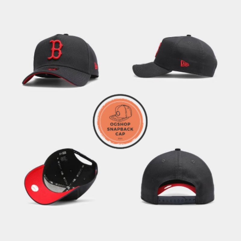 Topi Snapback Caps Boston Hitam Merah Kualitas High Premium New Era - Ogshoper.id Bandung
