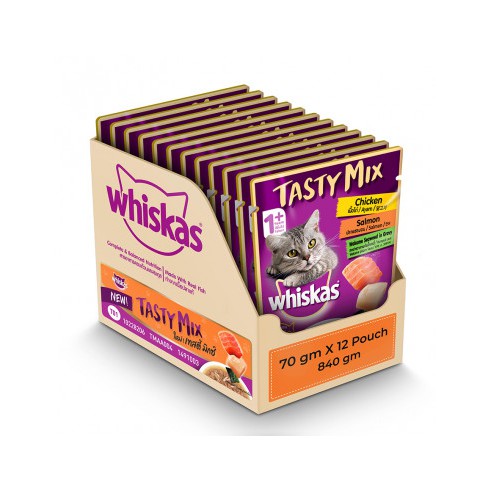 Wet Food Whiskas Tasty Mix Pouch Makan Basah Kucing