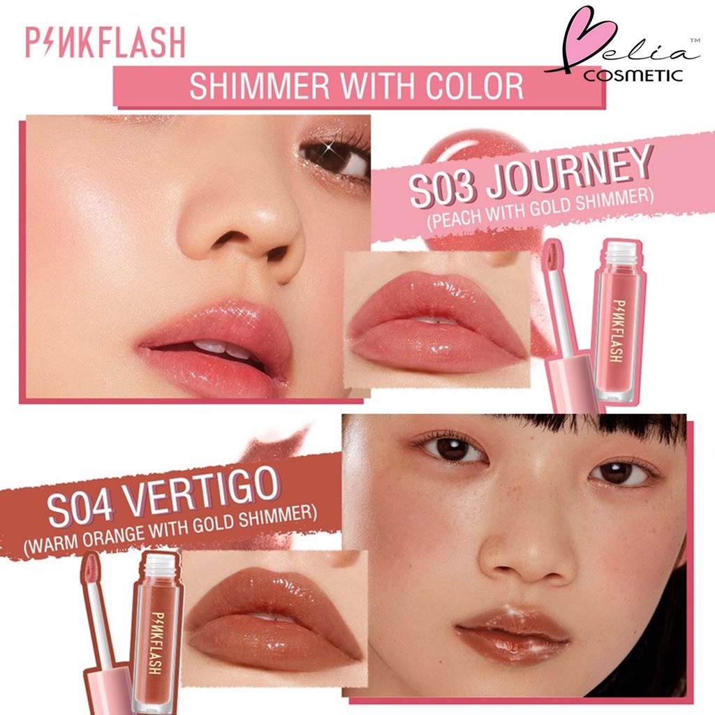 ❤ BELIA ❤ PINKFLASH Lasting Glossy Lipgloss | Lip Gloss | Pink Flash | BPOM PF-L02