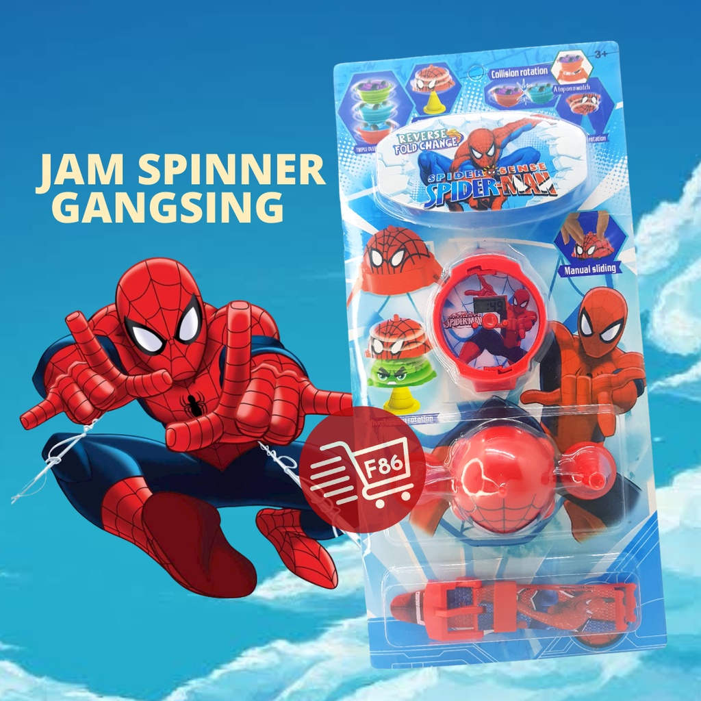 F86 JAM TANGAN ANAK MAINAN GANGSING SPINNER CUTE ROTARY WATCH