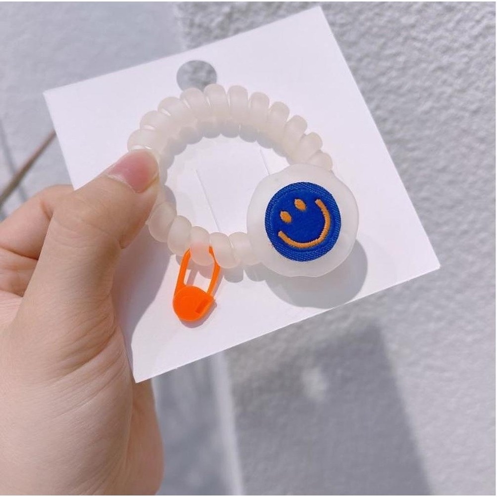 Korean Ins Style Smiley Frosted Phone Cord Hair Rope/Children Cute Elastic Hair Ties/Daily Basic Hair Accessories