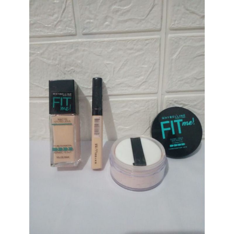 Maybelline Fit Me / Paket Komplit Maybelline Fit Me / Paket Makeup Maybelline / Bedak Fit Me Cusion