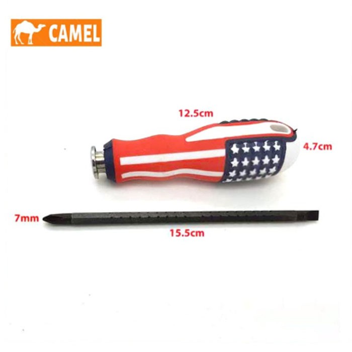 Camel Obeng BB Flexible USA Plus Minus Bolak Balik 4 Inch Gagang Karet