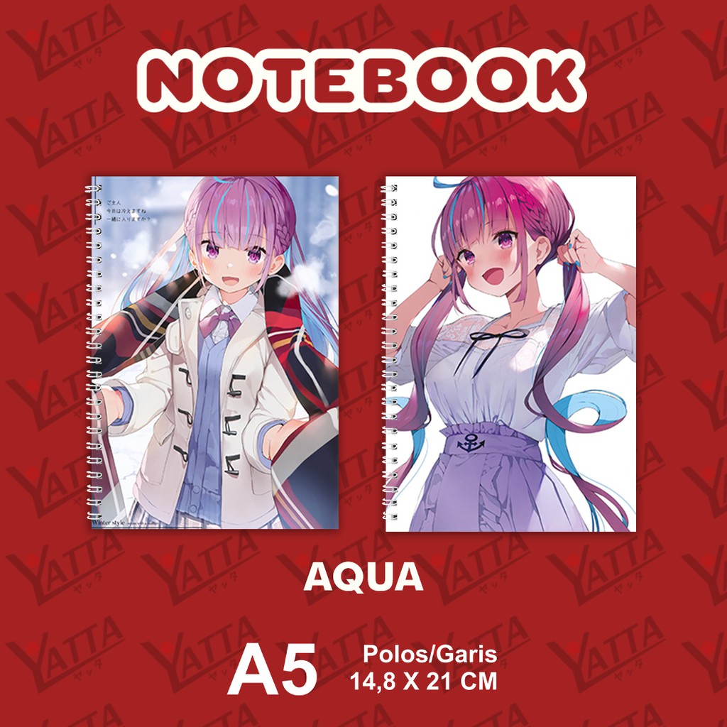 

Notebook Anime ukuran A5 14,6 cm x 21 cm Hololive JP - Aqua YOTAKUSHOP