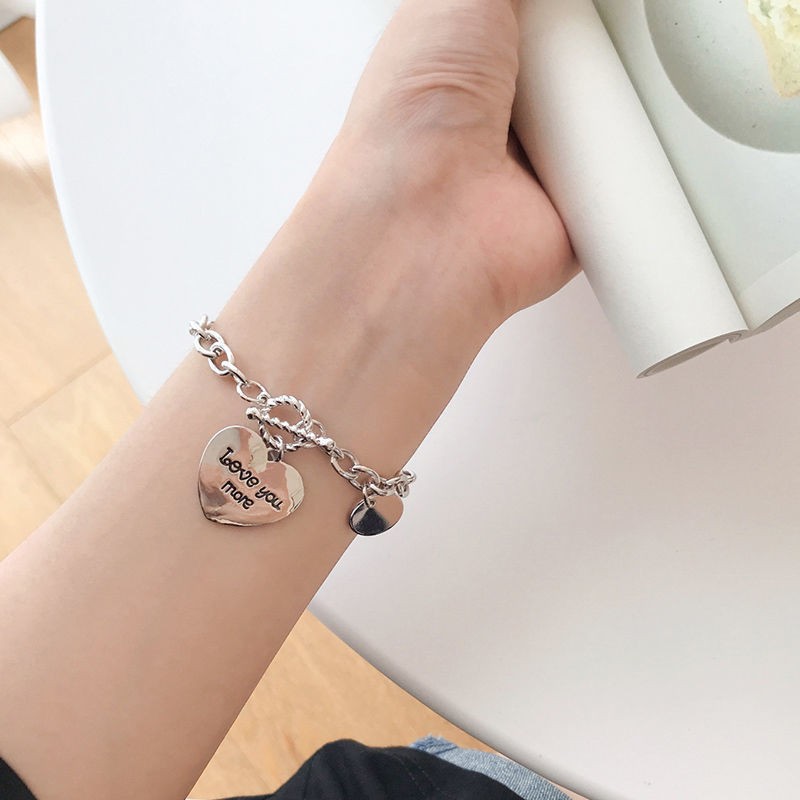 Love OT buckle titanium steel non-fading simple niche design sense wild hip-hop personality bracelet