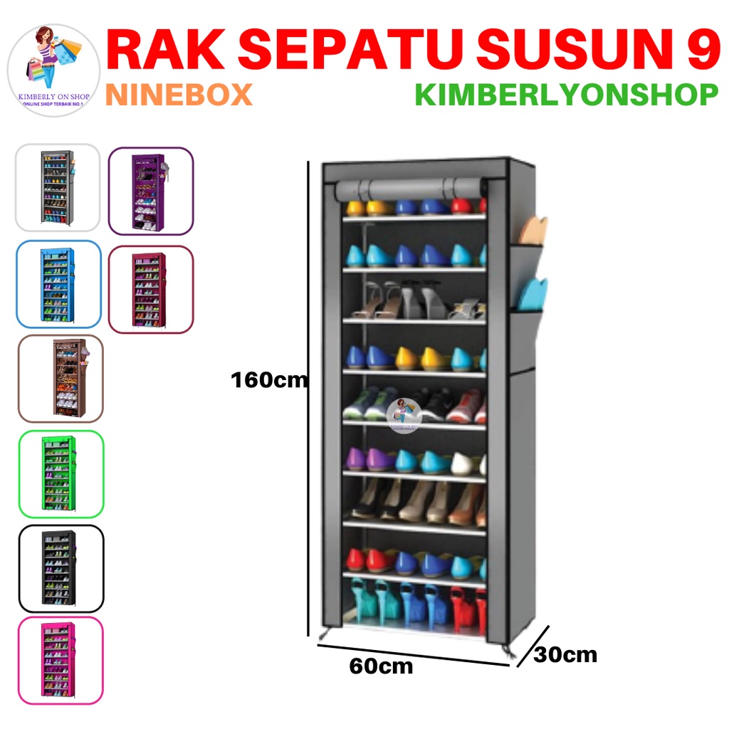 Rak Sepatu 10 Cover 9 Susun ( FREE ORKIM )