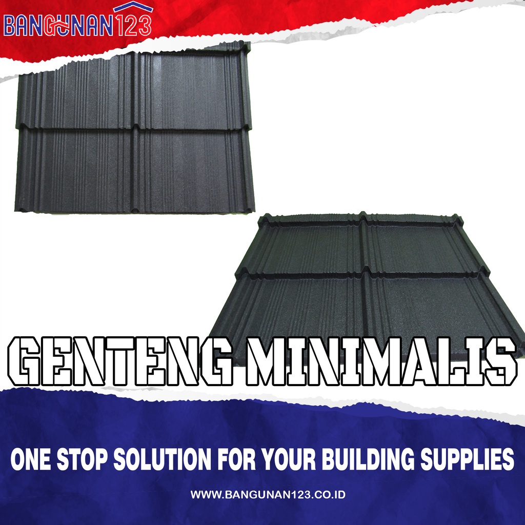 READY GENTENG METAL WARNA AZZURA PLATINUM 2 X 2 HITAM (2 LEMBAR)