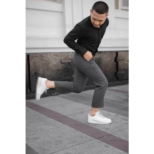 Mubeng - Celana Ankle Slimfit Dark Grey