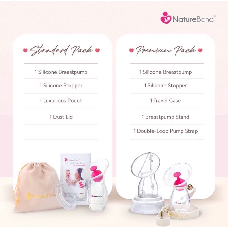 naturebond silicone breastpump - premium pack