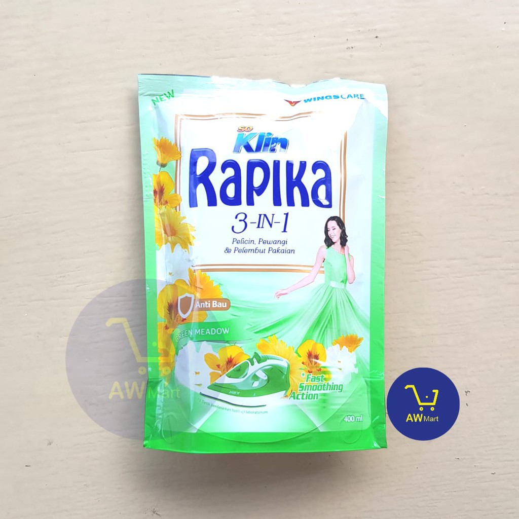 SOKLIN RAPIKA 3 IN 1 400ML - PELICIN , PELEMBUT &amp; PEWANGI PAKAIAN (DARI PABRIK LANGSUNG)