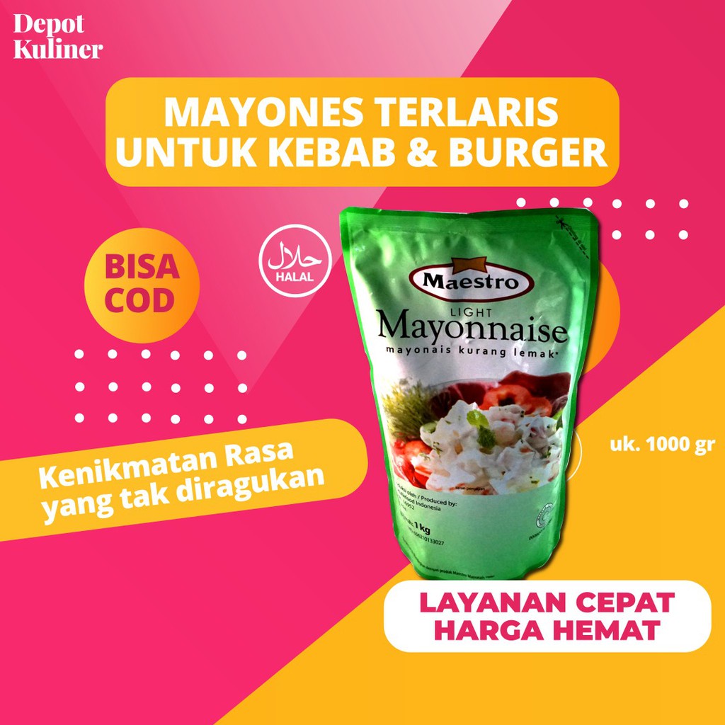 Depot Kuliner Mayones Maestro 1 Kg Mayonaise bahan Topping Bumbu Makanan