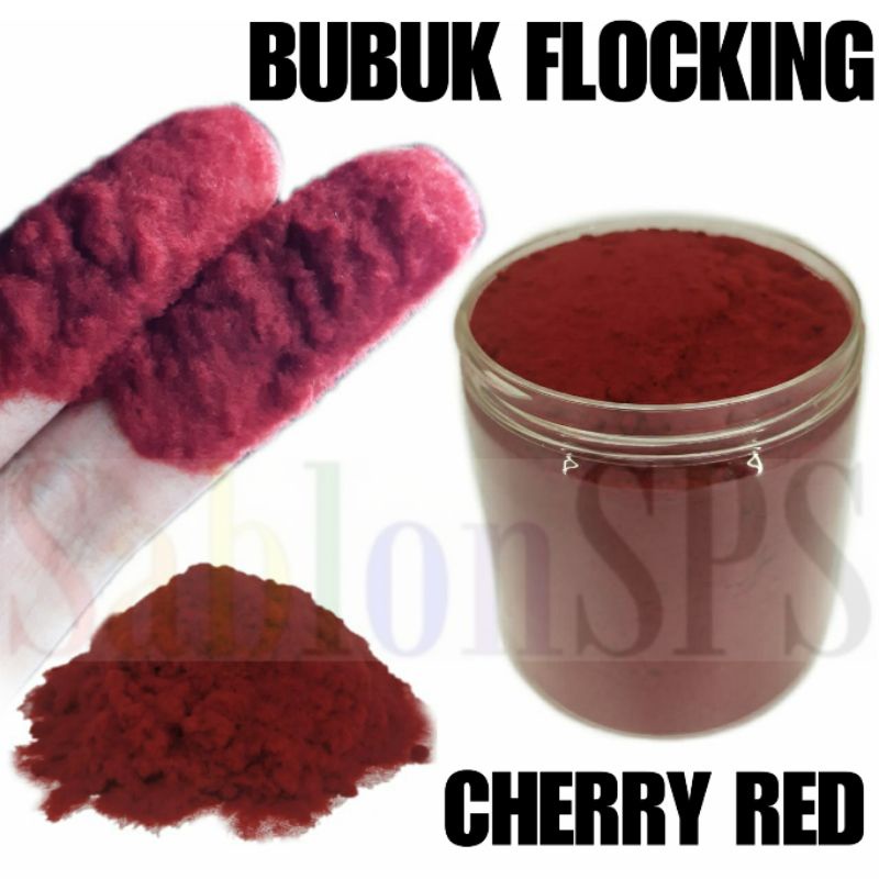 BUBUK FLOCKING NILON SABLON MERAH CHERRY BLUDRU SERBUK NYLON 100GR