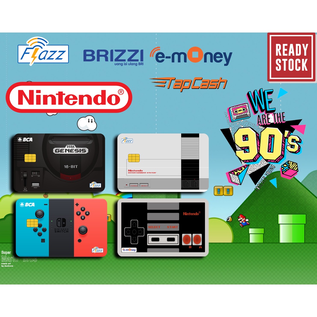 Emoney mandiri flazz bca gen 2 brizzi tap cash custom kartu e toll game PLAYSTATION free edit 1 sisi atau 2 sisi cocok untuk komunitas dan souvenir