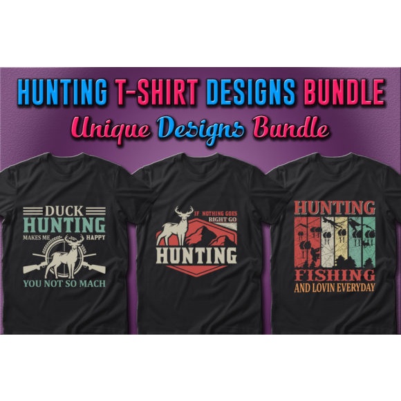 100 Hunting T-Shirt Designs Bundle - Vector Designs