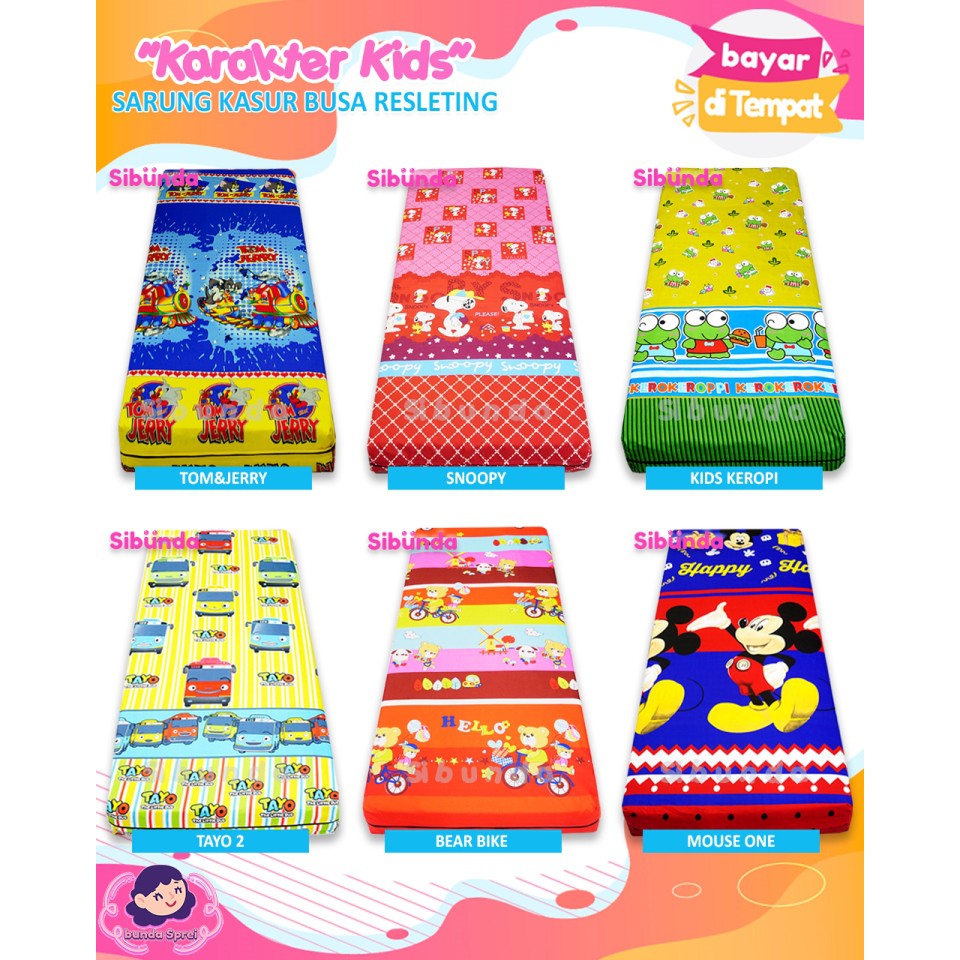 Sarung kasur busa resleting 160x200x15 karakter