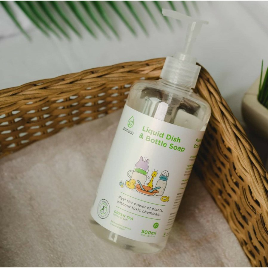 Pureco Liquid Dish &amp; Bottle Soap 500ml Sabun botol bayi