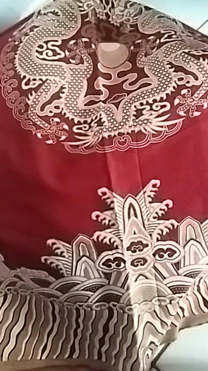 Kain Batik Solo (alusan Limited Stock) Motif Naga Bulat Warna Maroon