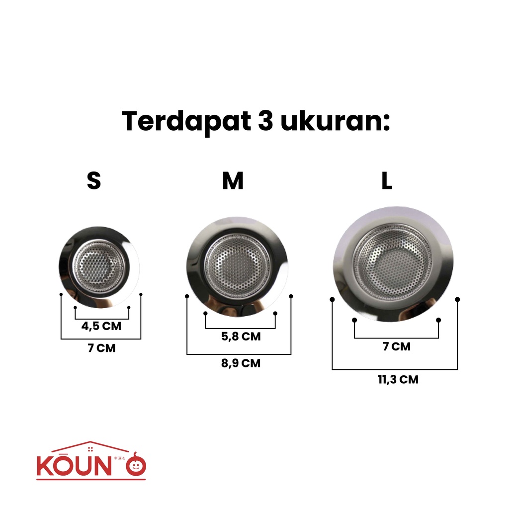 Saringan Wastafel Cuci Piring Stainless Steel Sink Strainer Filter Air Saringan Afur Bak Cuci Gelas