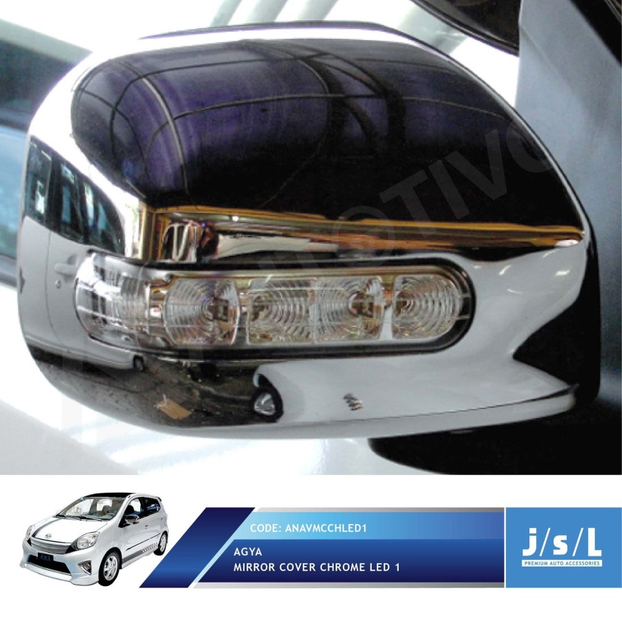 Cover Spion Mirror Chrome / Aksesoris Toyota Agya 2013 - 2016 Plus LED