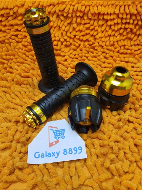 Handgrip ring gold + jalu as roda depan gold