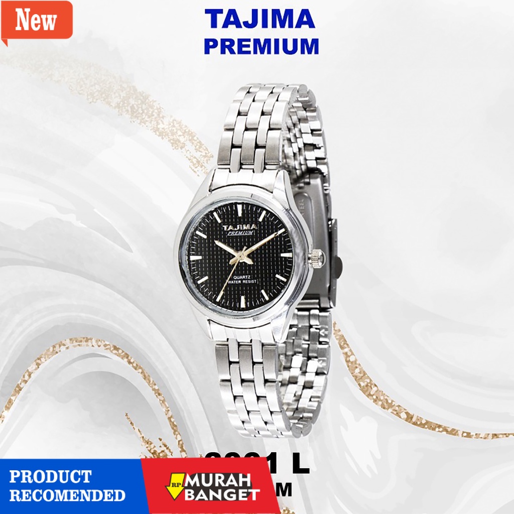 Jam analog wanita terbaik- Jam Tangan Wanita Tajima Premium 3061 L Silver Stainless Steel Water Resi