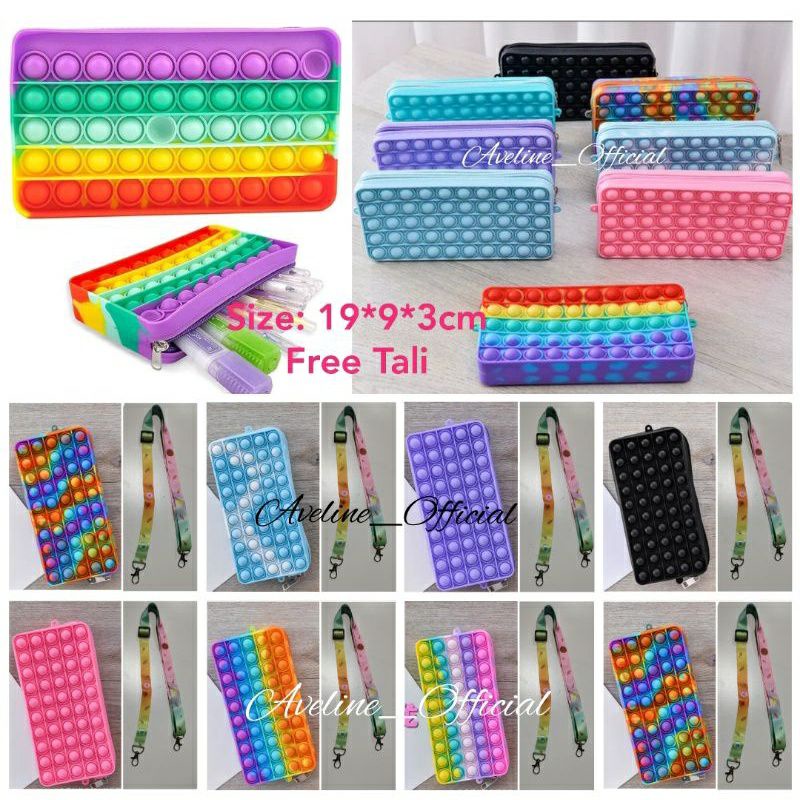 

Tas Pop It Kotak Pensil tali panjang Muat Hp android