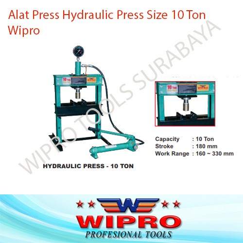 Mesin Hydraulic Press / Hidrolis Pres Shop WIPRO Size 10 Ton 10ton