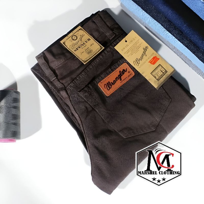 RCL - Celana Jeans Model Standar Regular Wrangl3r Pria - Coklat Brown (28-38)