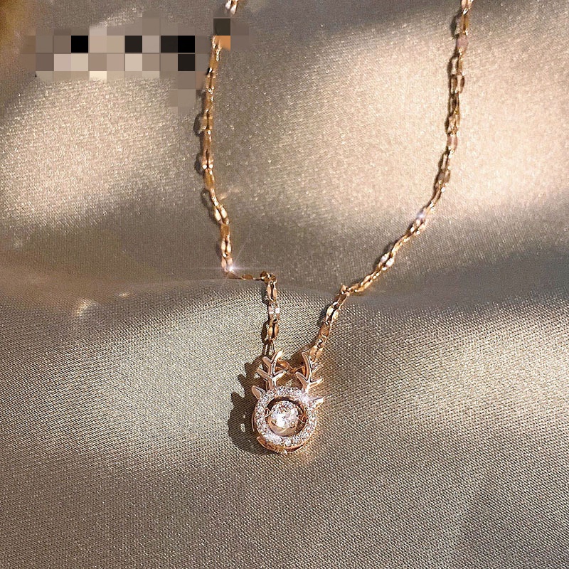 Kalung Rantai Klavikula Bahan Titanium Steel Gaya Korea Untuk Wanita