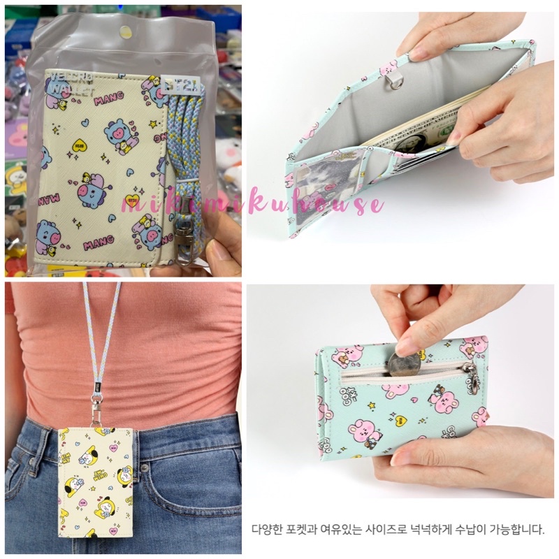 OFFICIAL BT21 BABY VELCRO WALLET LITTLE BUDDY BT21 DOMPET POUCH COIN PURSE BT21 MONOPOLY