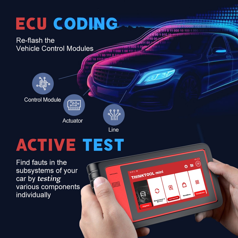 THINKCAR THINKTOOL MINI OE-Level Obd2 Alat Diagnostik Mobil Bluetooth Semua Sistem Pemindai Mobil Odb2 Dengan 28 Fungsi Reset Pemeliharaan Dan Kontrol Dua Arah