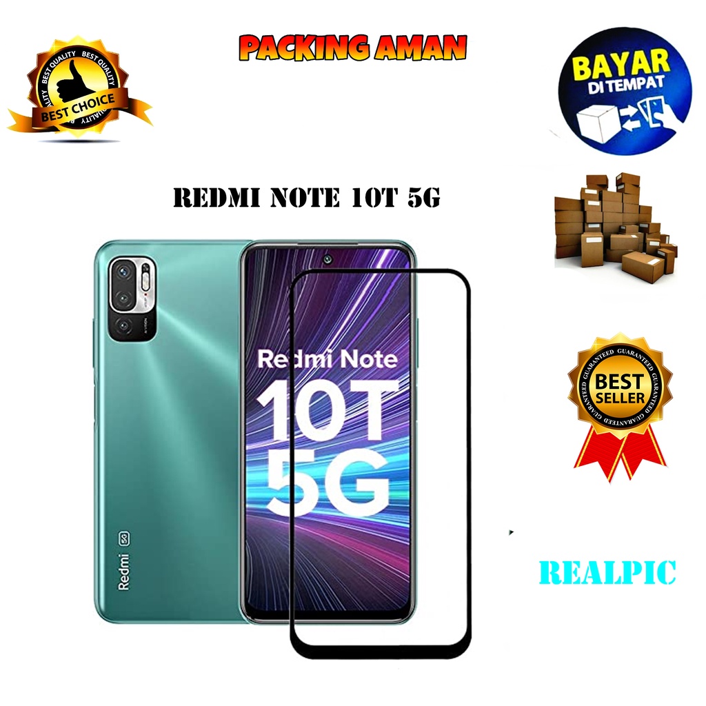 Tempered Glass Xiaomi Redmi Note 10T 5G Full Cover / Full Screen Protector Anti Gores