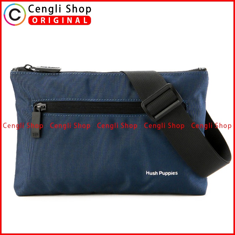 TAS SELEMPANG PRIA HUSH PUPPIES SLING BAG ORIGINAL BIRU NAVY BLUE HM022