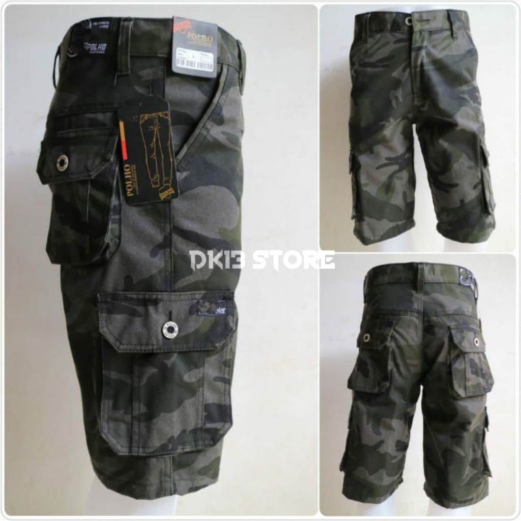 Celana Doreng/Loreng Pendek Pria Warna Grey Original Quality Size 28-38