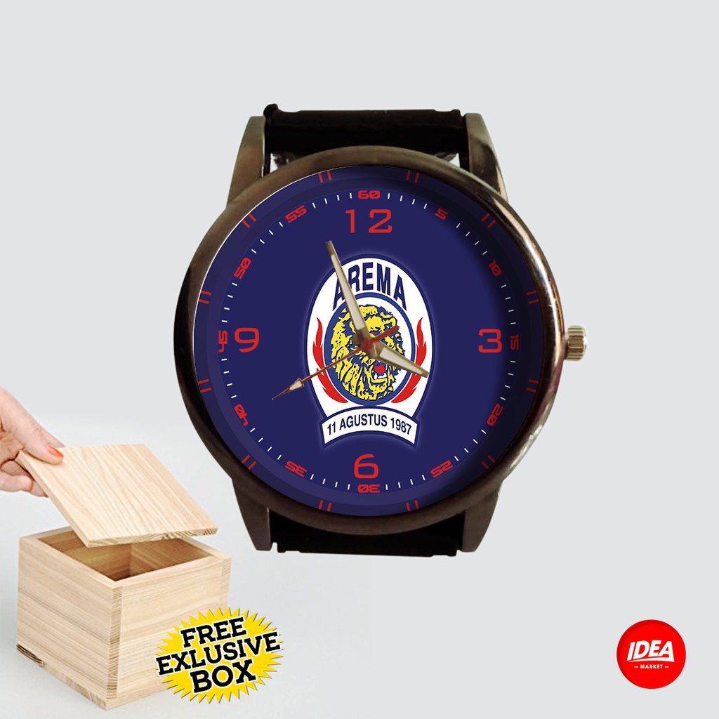 Jam Tangan Pria Rubber Custom AREMA FC Terbaru - FREE EXCLUSIVE BOX