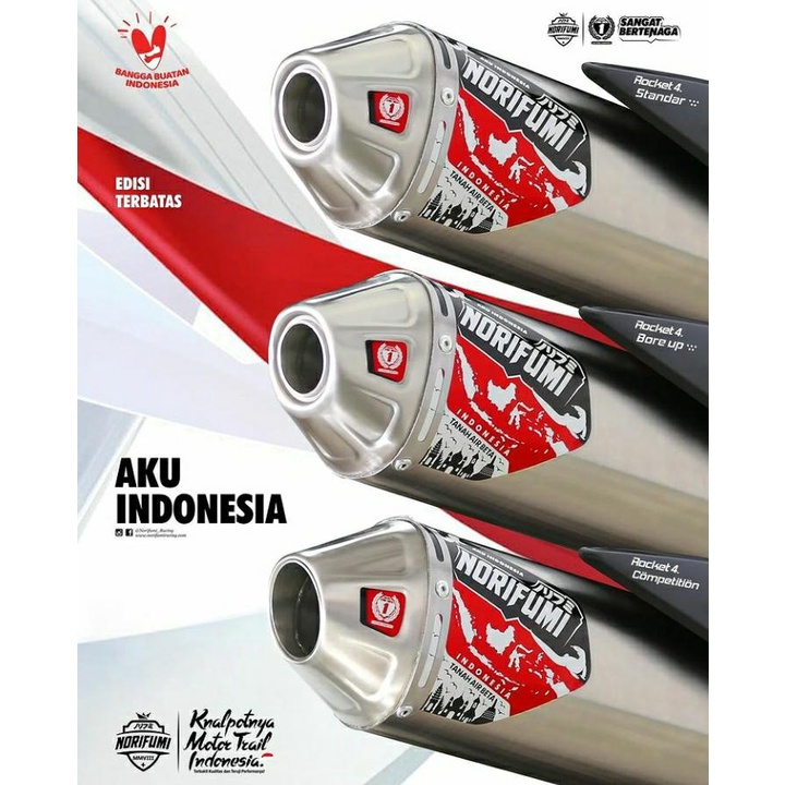 KNALPOT NORIFUMI CRF 150 KLX 150 KLX DTRACKER ROCKET 4 AKU INDONESIA ROKET 4 BOREUP AKU INDONESIA LI