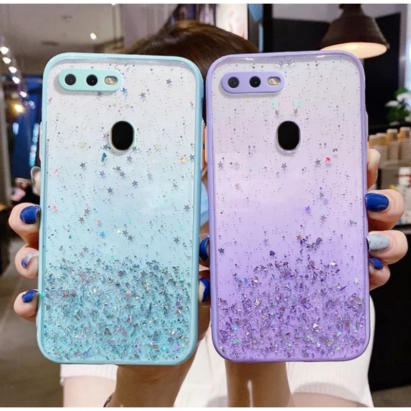 Case OPPO A5S/A7/A12/F9 Terbaru Case Dove Gliter Fuze, Casing Viral, Softcase Cantik