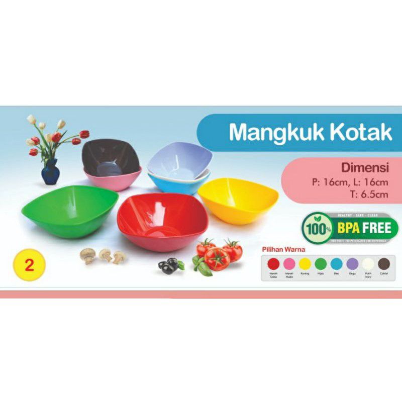 HOYA Mangkuk Plastik Kotak / HOYAPLAST Mangkok Kotak BPA FREE