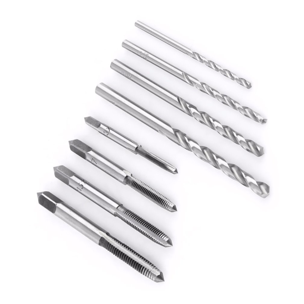 Mata Bor Tap Die Set 9 Pcs - Pembuat Ulir Sekrup dengan Tap Wrench Original