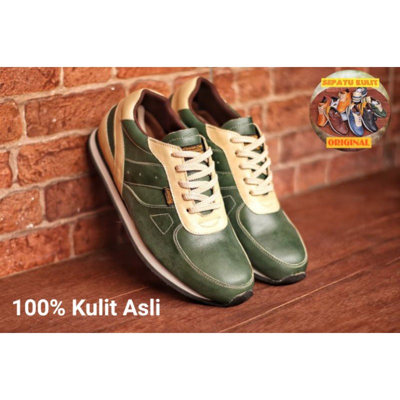 100% KULIT ASLI SNEAKERS PRIA KASUAL SPORTY CEVANY JELLAL ORIGINAL CH122