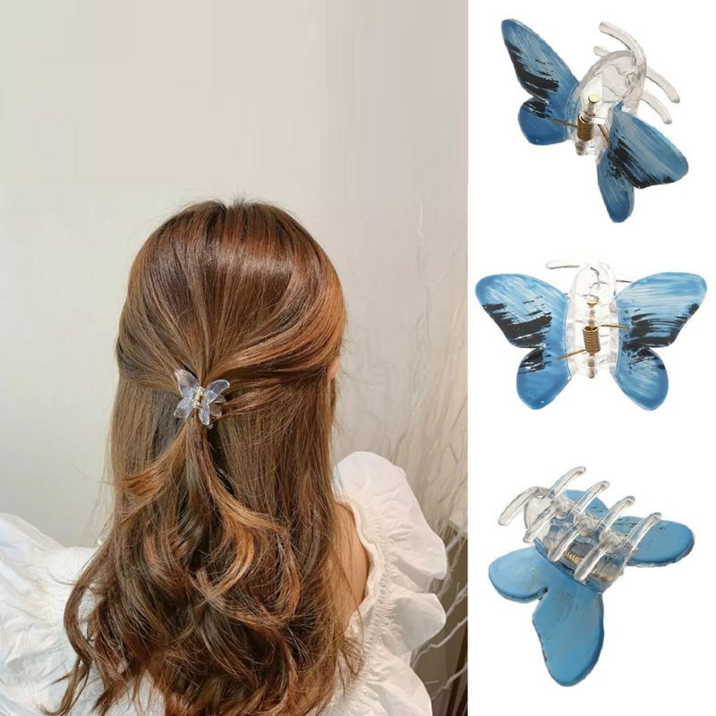 ~ PIYOSHI08 ~ Jepit Rambut Kupu Kupu Kecil Bening / Jepit Rambut Anak Lucu / Butterfly Hair Claw Clip AF180